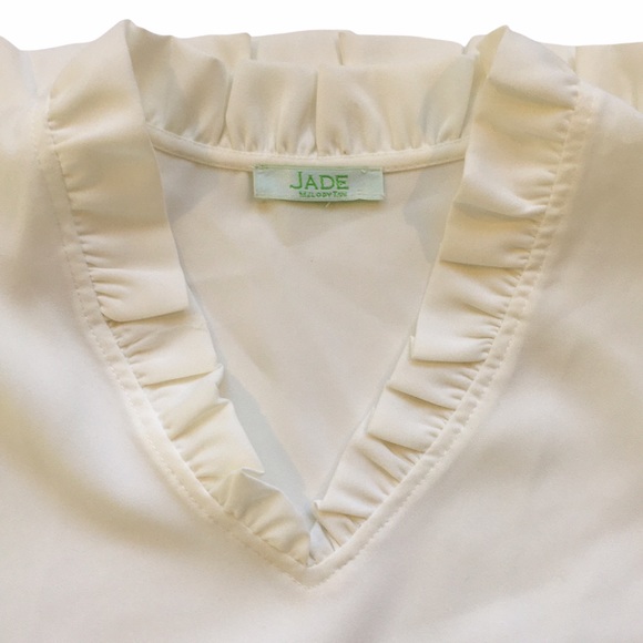 JADE Ruffle V-Neck Sleeveless Top White - Picture 5 of 10